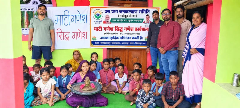 ग्राम पिपरिया भानु में माटी गणेश-सिद्ध गणेश कार्यशाला सम्पन्न